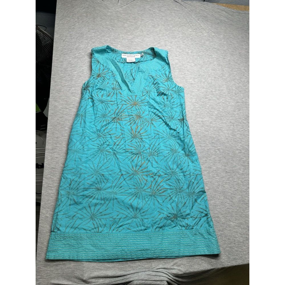 Gretchen Scott Blue/Gold Sleeveless Firework Dress‎ Size M